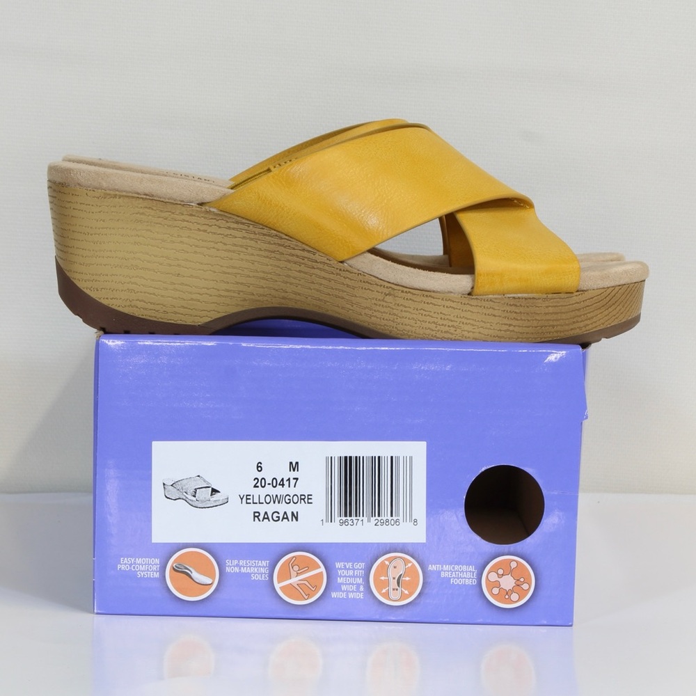 Easy Street Women's Easy Works Ragan Yellow Slip Resistant Round Toe Sandals - Picture 2 of 11